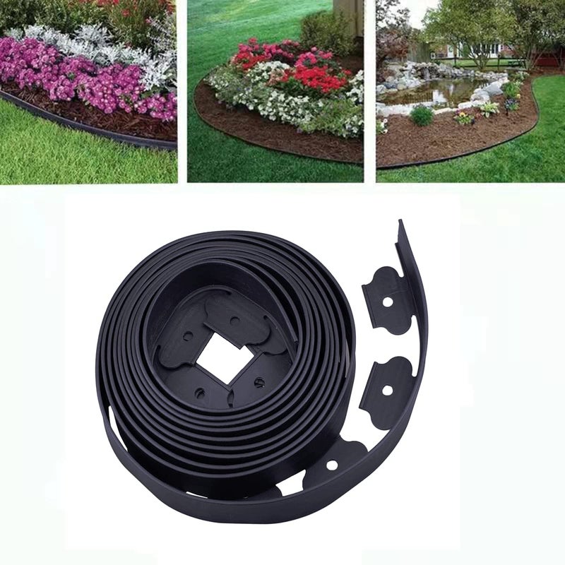 YANEYRIE Garden Edging 40ft Landscape Edging with 40 Spikes for Lawn 2 Inch Tall(Black  40FT) - Image 5